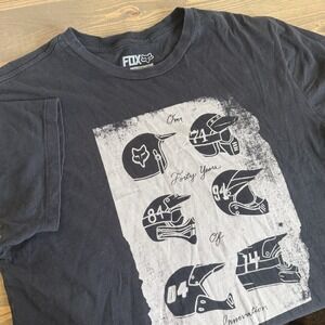 Fox Racing Men's Large Black Graphic Print Crewneck Short Sleeve T-Shirt Tee